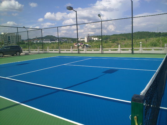 Çin Tenis Kortu için Yüksek Sertlik Olimpiyat Mavi Renk Akrilik Spor Döşeme Kurulumu Kolay Tedarikçi